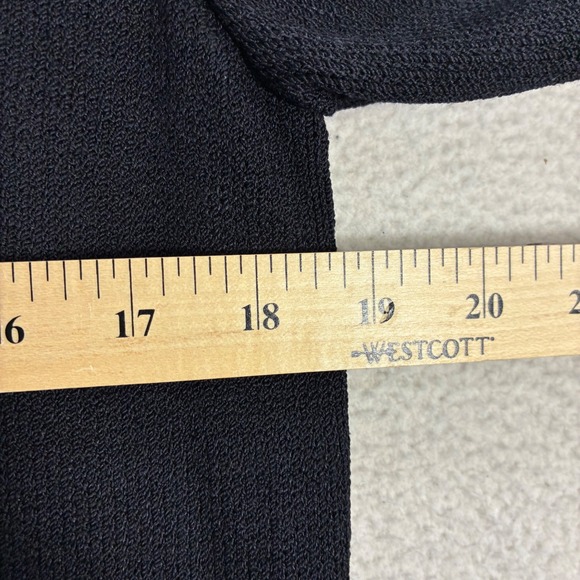 St John Sport Cardigan Women 6 Black Wool Vintage Shoulder Pad Prep Sweater USA - Picture 6 of 8